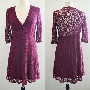 Burgundy Lace Cocktail Dress Size Small